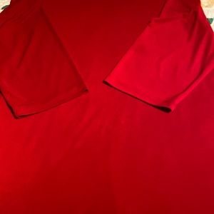 Susan Graver large red liquid knot top